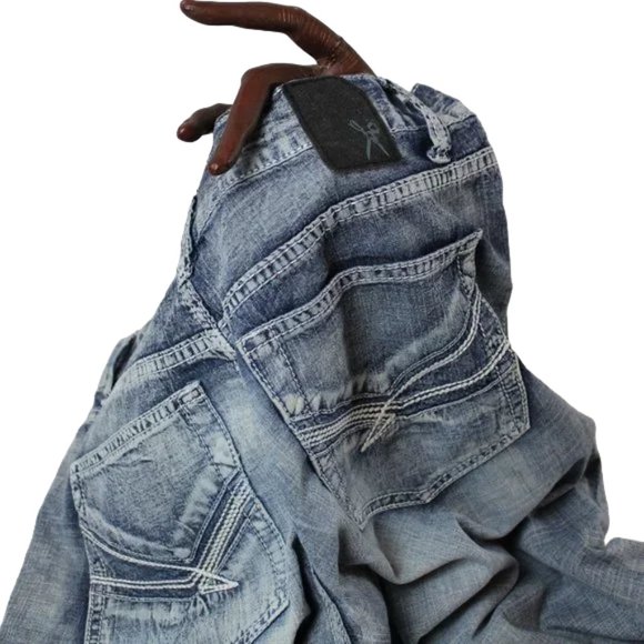 Marc Ecko Factory Blue Wash/Fade Jean Style Pant (32X32) - Picture 4 of 8